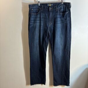 LUCKY BRAND Sz 38 x 32 Dark Wash Straight Leg Blue Jeans